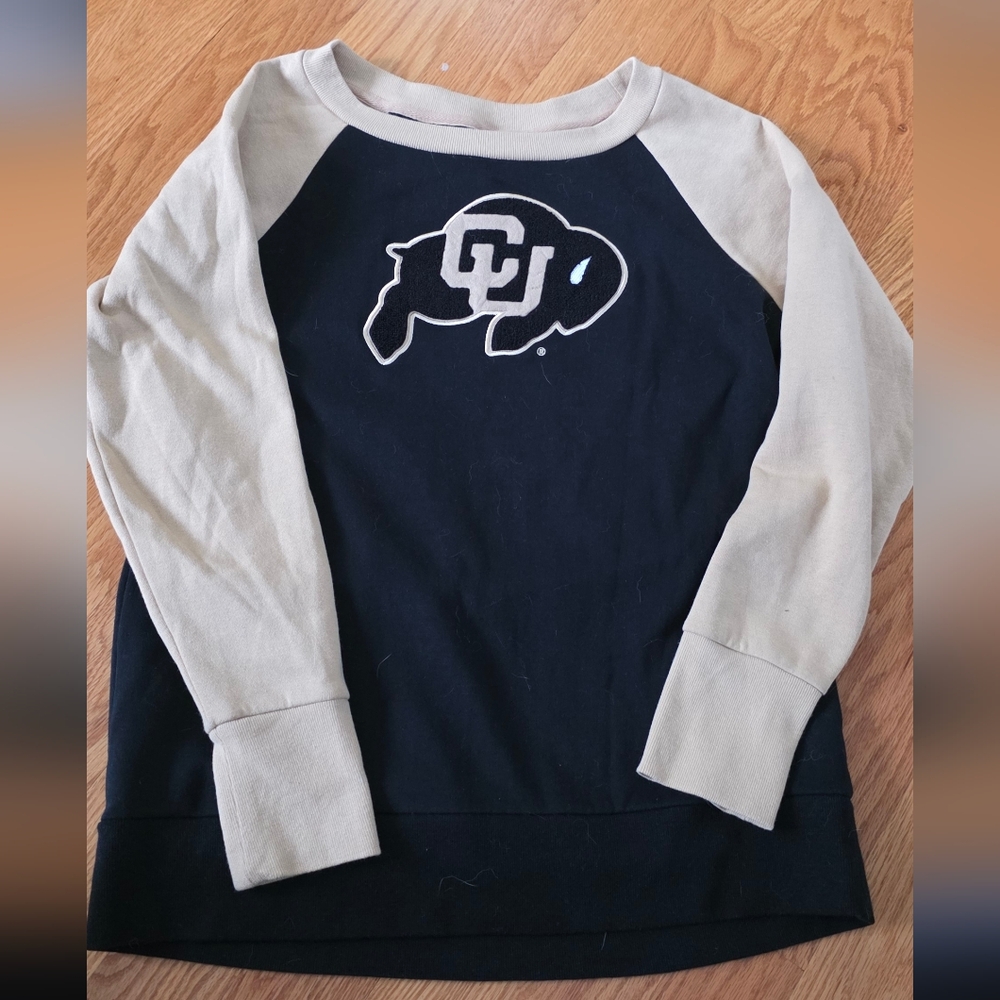 Colorado Buffaloes crewneck sweatshirt Black Cream Womans Large CU